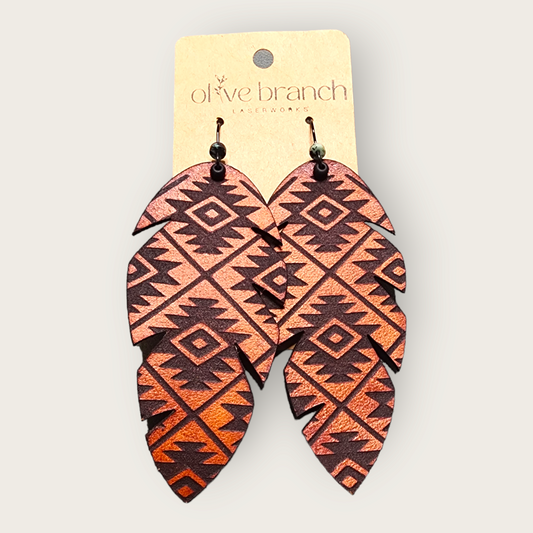 Extra Large Tribal Feather Earrings