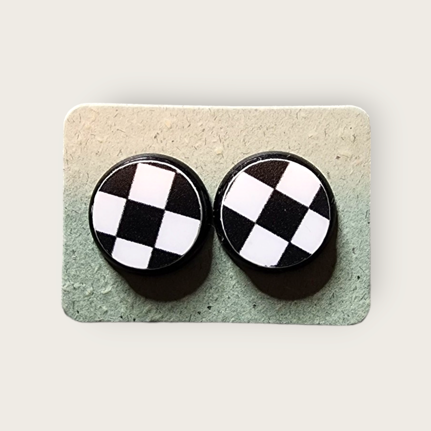 Black & White Checkered Studs