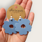 Dusty Blue retro flower earrings