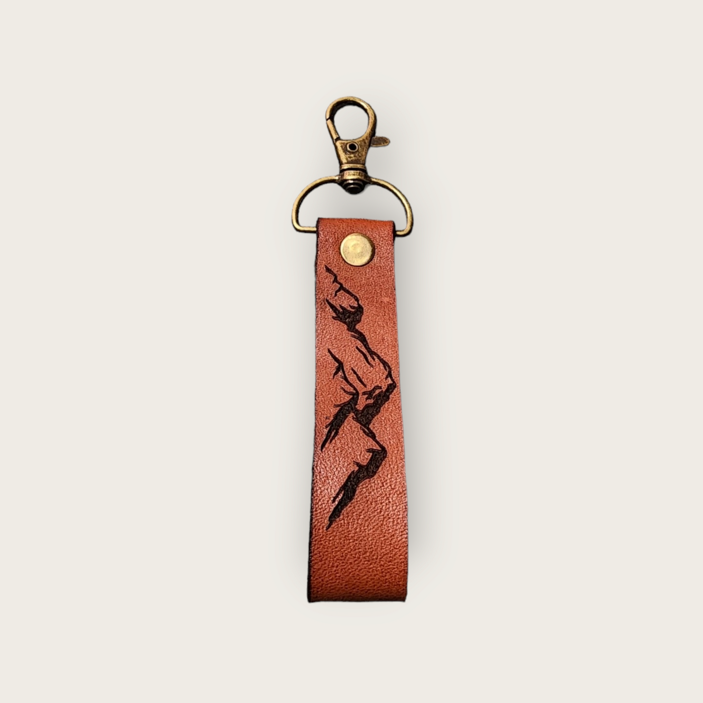 Leather Mountain keychain strap