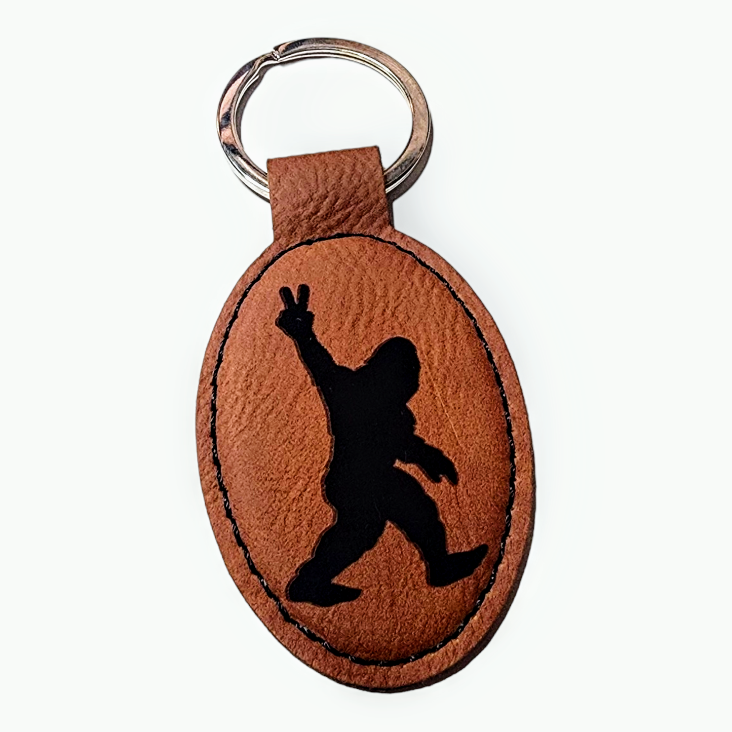 Bigfoot Leather Fob Keychain