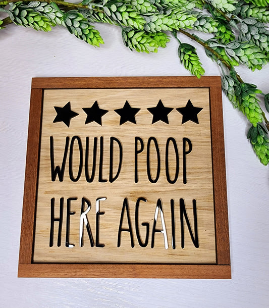 Poop Review Sign