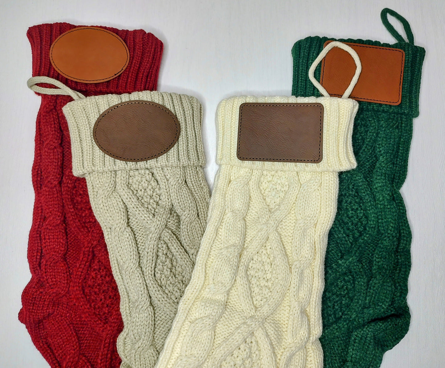 Custom Cable Knit Christmas Stocking